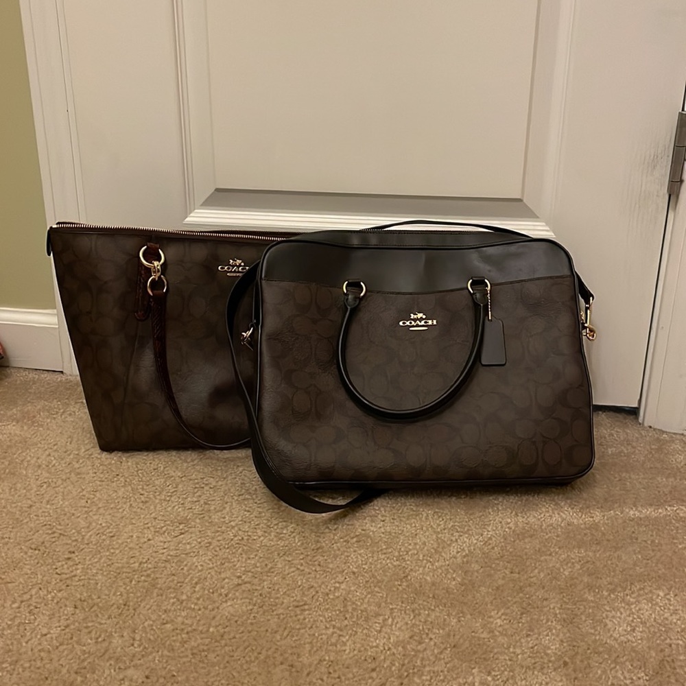 Coach purse, 2 years old, and NWT coach laptop bag